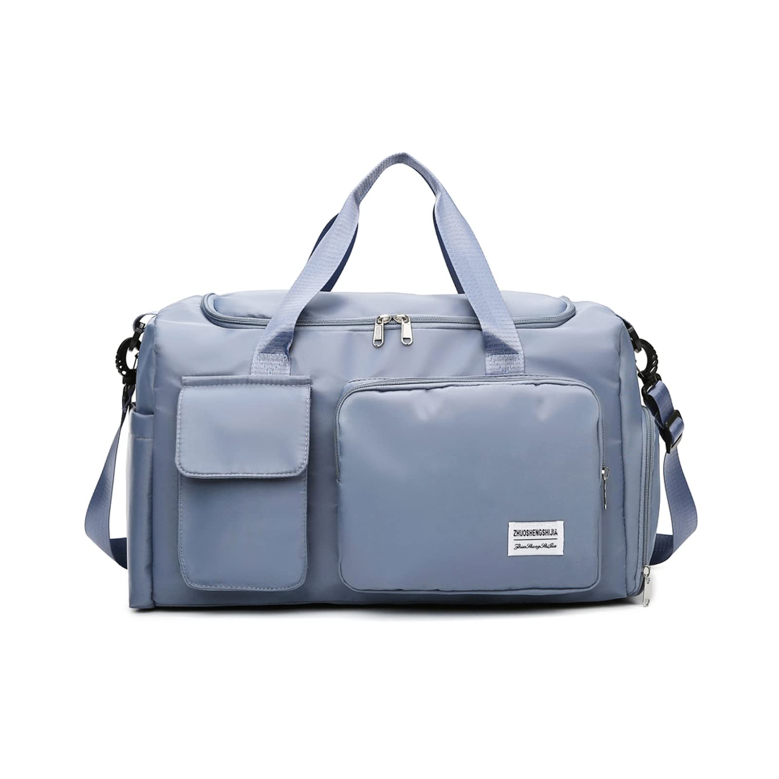 Ergocar Large Capacity Waterproof Travel Duffel Bag for Women & Men - Gym Sports Tote with Shoe Compartment - Carry On Weekender Overnight Bag (Blue) - Perfect for Gym, Travel, Weekend Getaways & Sports Activities