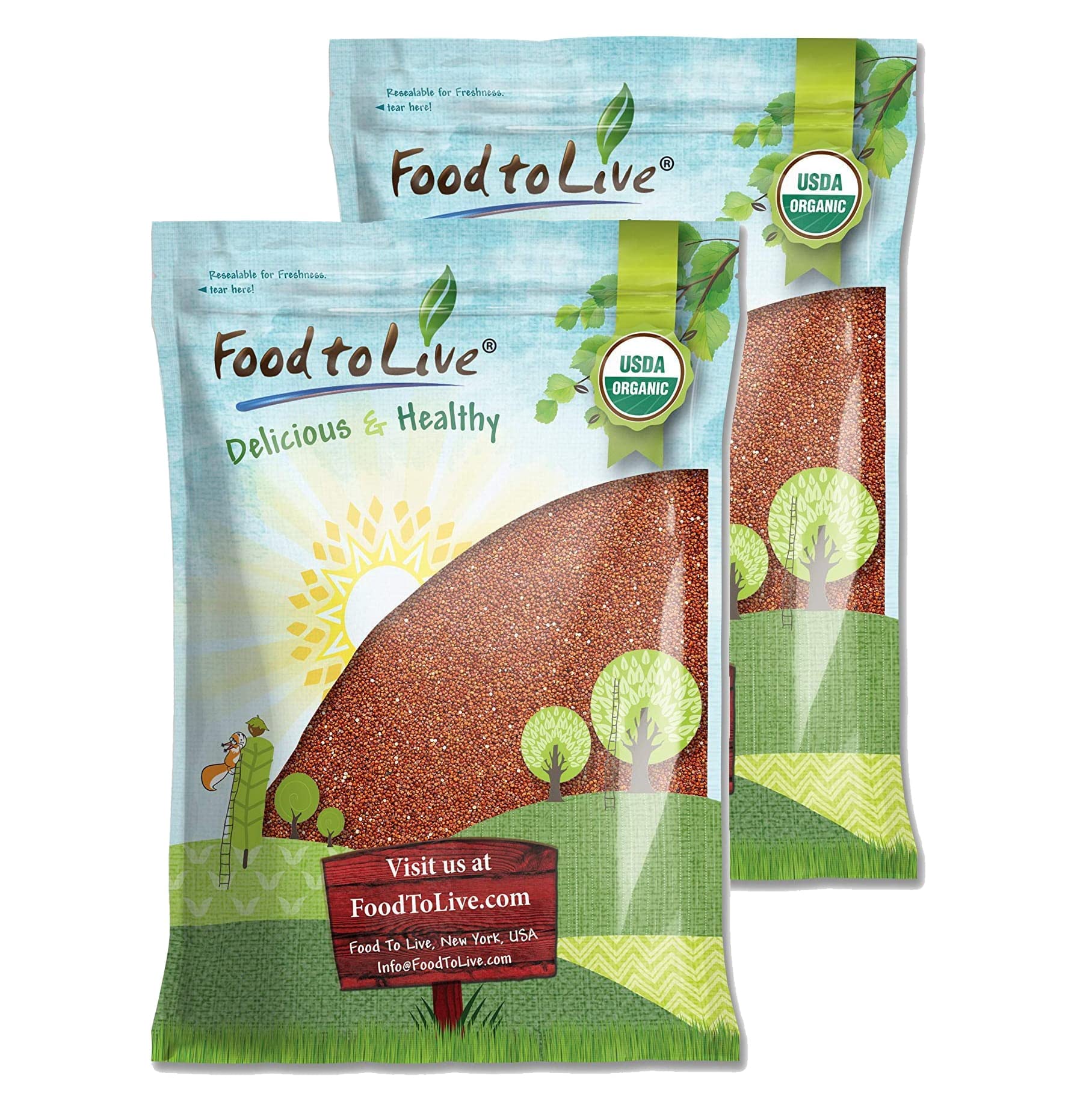 Organic Red Quinoa 25 lbs - Non-GMO, Whole Grain, Kosher, Vegan, Bulk - High in Protein & Amino Acids - Quick Cooking Ancient Grain - Healthy Rice & Pasta Alternative - Perfect for Salads, Meal Prep & Gluten-Free Diets