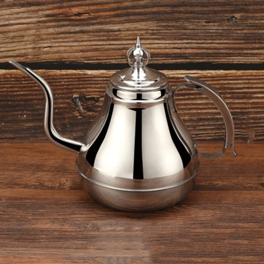 Premium Stainless Steel Coffee & Milk Teapot with Filter - 21.5cm Long Spout for Perfect Pouring - Ideal for Home, Office & Cafe Use - Durable Kitchen Tool (Color: A)