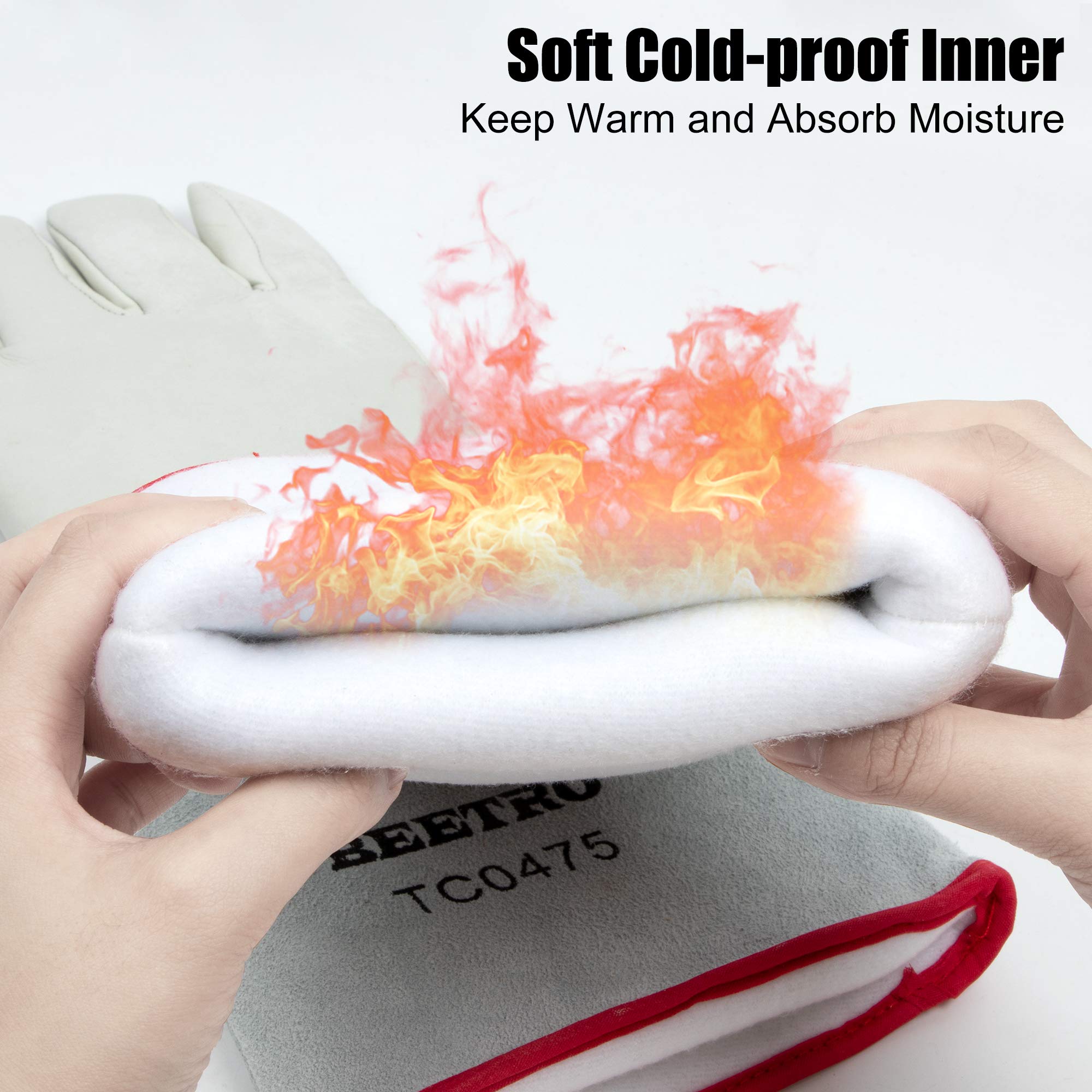 BEETRO Extreme Cold Resistant Gloves -180℃/-292℉ for Dry Ice & Liquid Nitrogen Handling with Sponge & Cotton Lining - Perfect for Lab Work, Cryotherapy, and Industrial Freezer Use