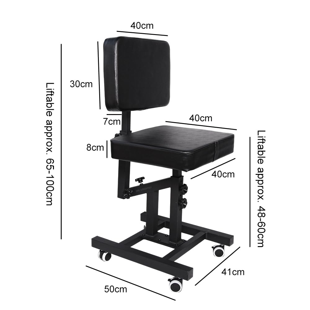 Adjustable Tattoo Chairs with Wheels - Multi-Purpose Salon & Tattoo Shop Furniture for Artists & Clients - Perfect for Tattooing, Piercing, Beauty Services & Barber Shops