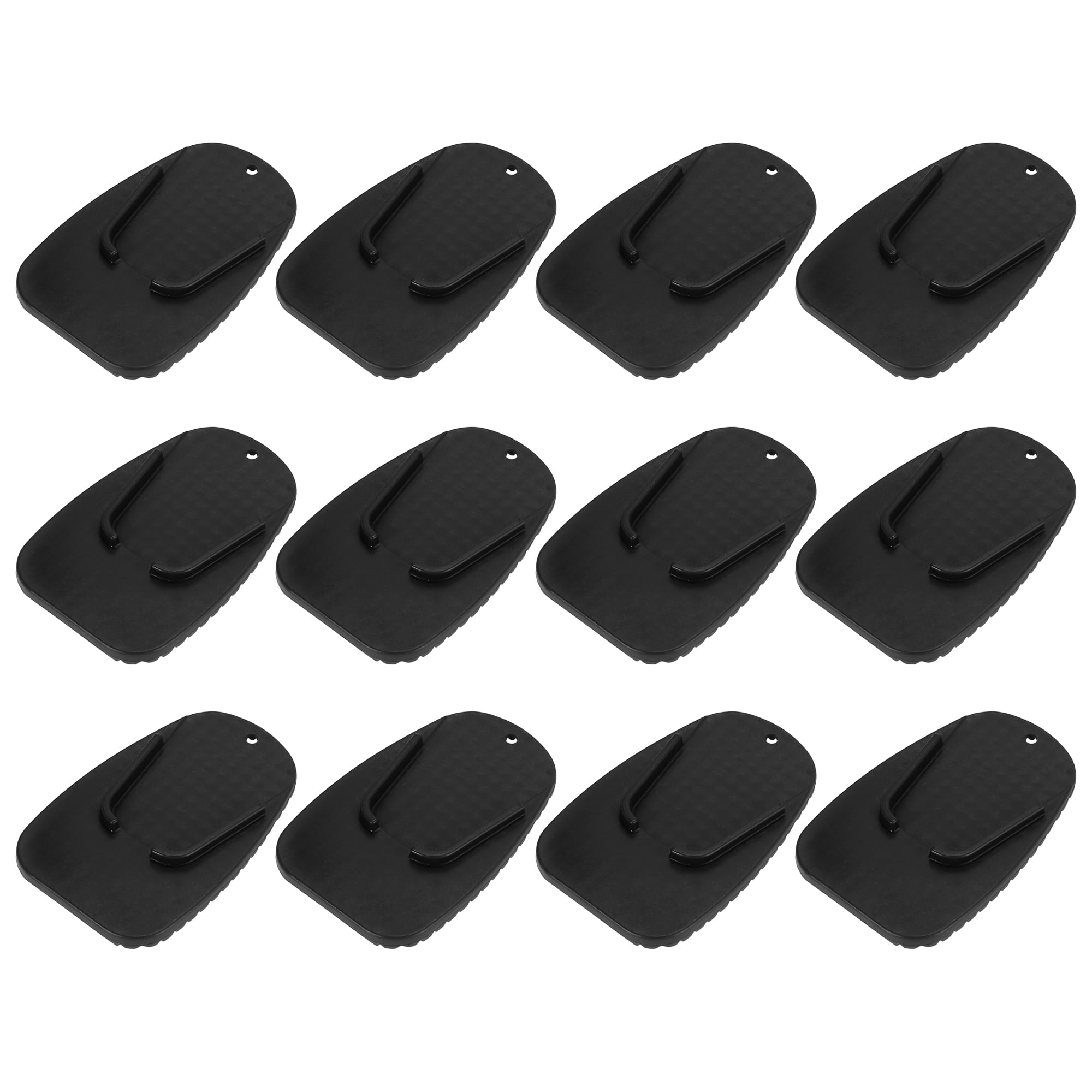 Motoforti 12-Piece Motorcycle Kickstand Support Pads - Heavy Duty Parking Stand Extender Plates for Dirt Bikes & Cruisers - Prevents Sinking on Soft Ground (Black) - Ideal for Off-Road Riding, Camping & Parking on Grass/Sand