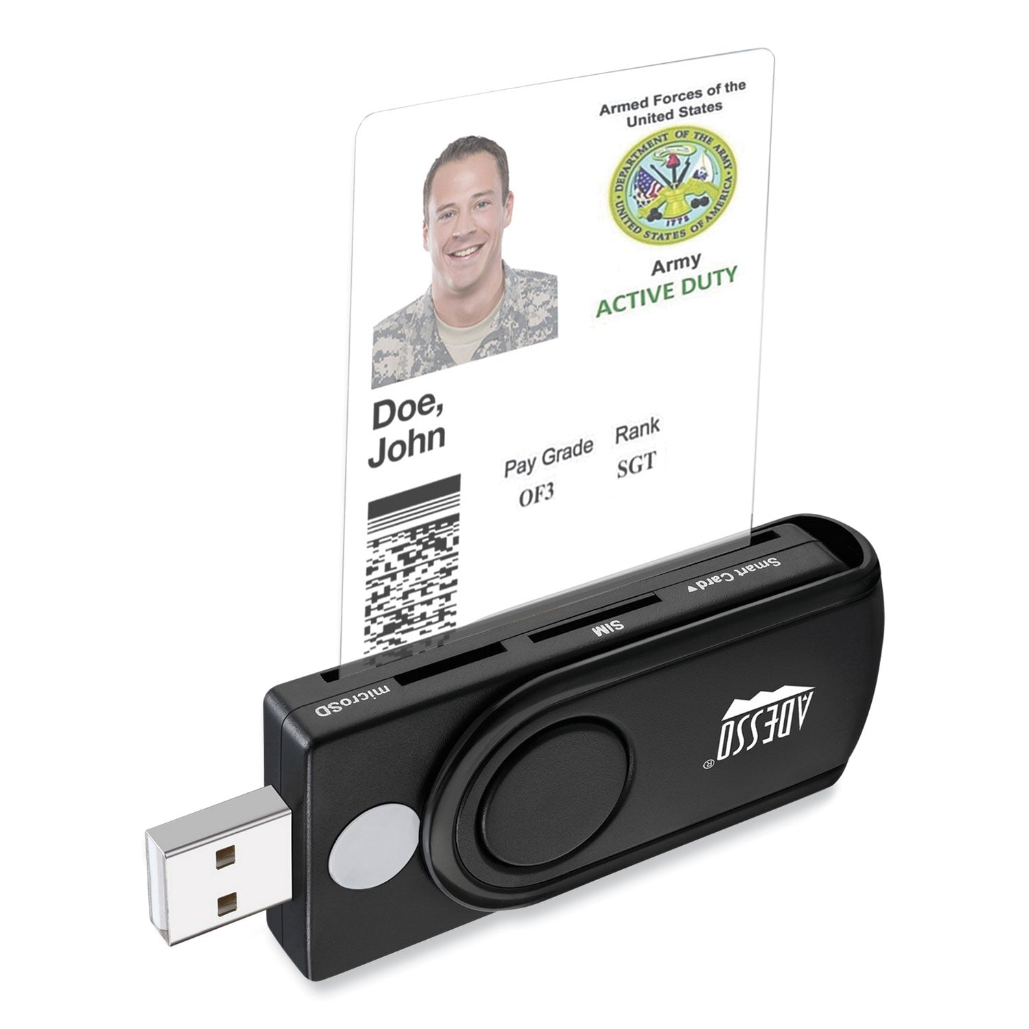 Adesso SCR 200 USB Smart Card Reader - Compact & Secure for Online Banking, Digital Signatures & Government ID Verification (Works with Windows/Mac)