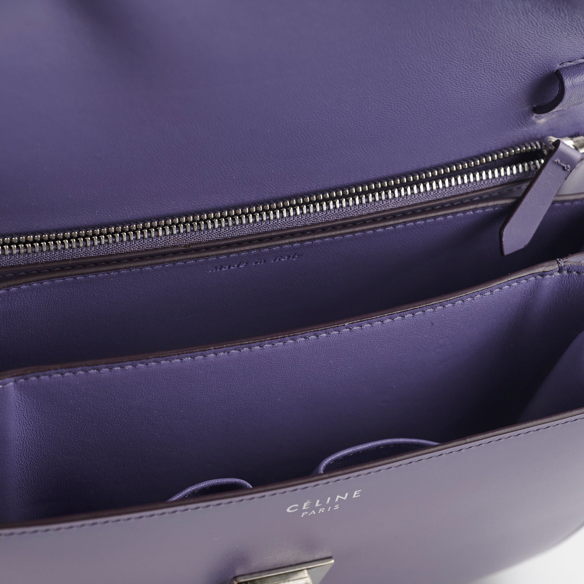 Celine Medium Purple Box Shoulder Bag for Women | Luxury Leather Crossbody Purse | Perfect for Work, Travel & Evening Events