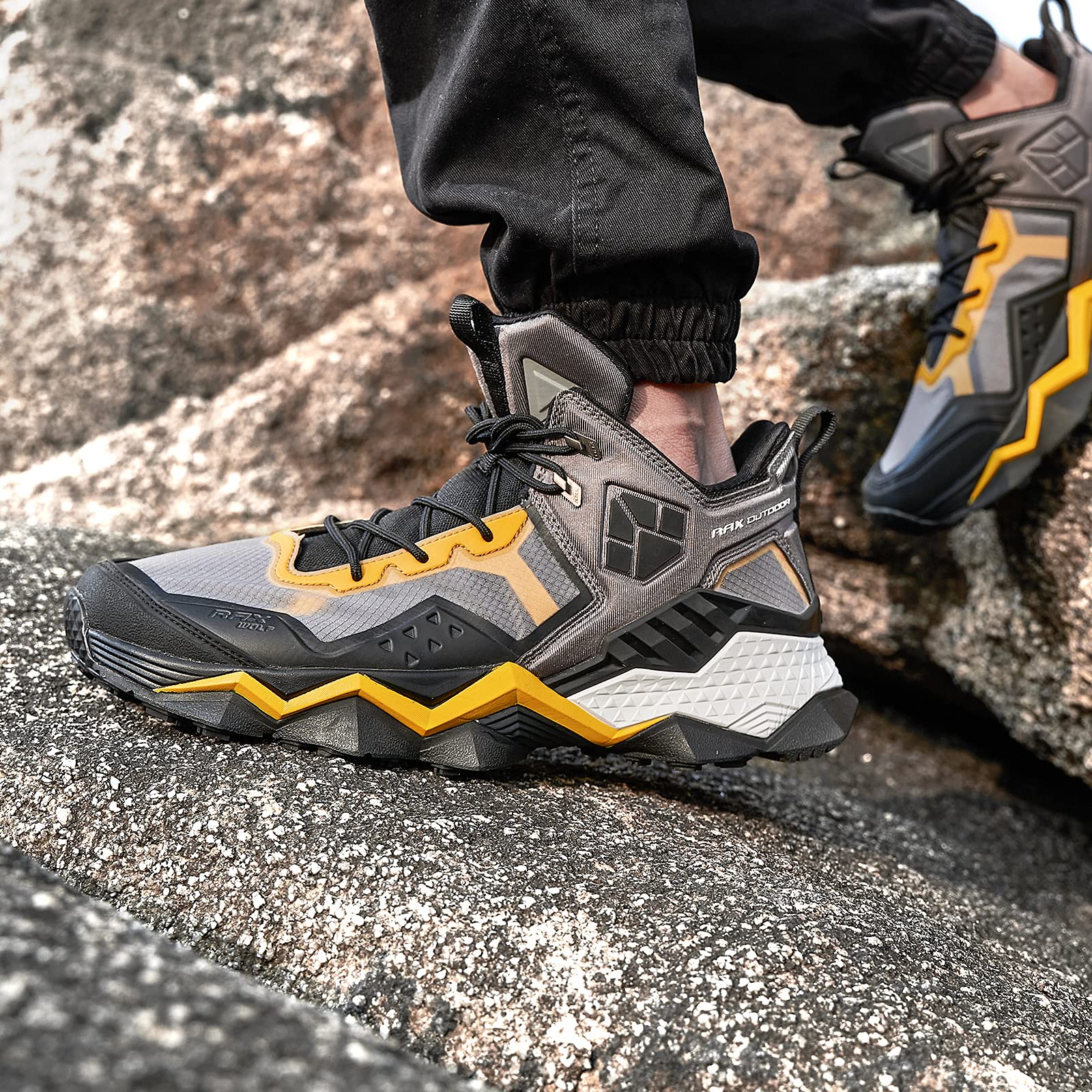 RAX Men's Lightweight Hiking Shoes - Breathable Water-Resistant Trekking Shoes for Outdoor Adventures, Trail Running & Camping
