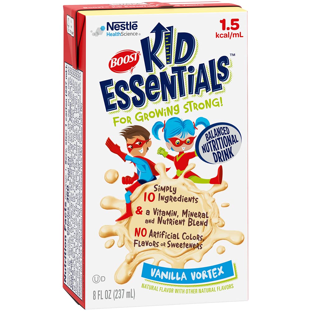 BOOST Kid Essentials 1.5 Balanced Nutritional Drink for Children - Vanilla Flavor, 8 fl oz (Pack of 27) | High Protein & Vitamin Enriched | Perfect for School Lunches, After-School Snacks & Picky Eaters