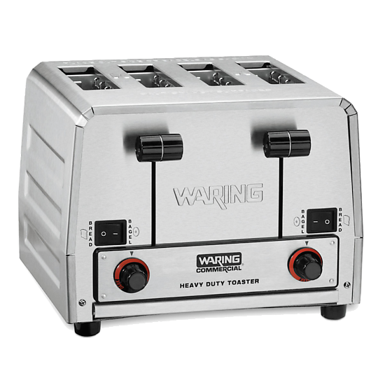 Waring Heavy Duty Commercial Pop Up Toaster with Bread & Bagel Combo - 208V Commercial Grade Toaster for Restaurants, Diners & Cafes - Perfect for Bagels, Toast & English Muffins