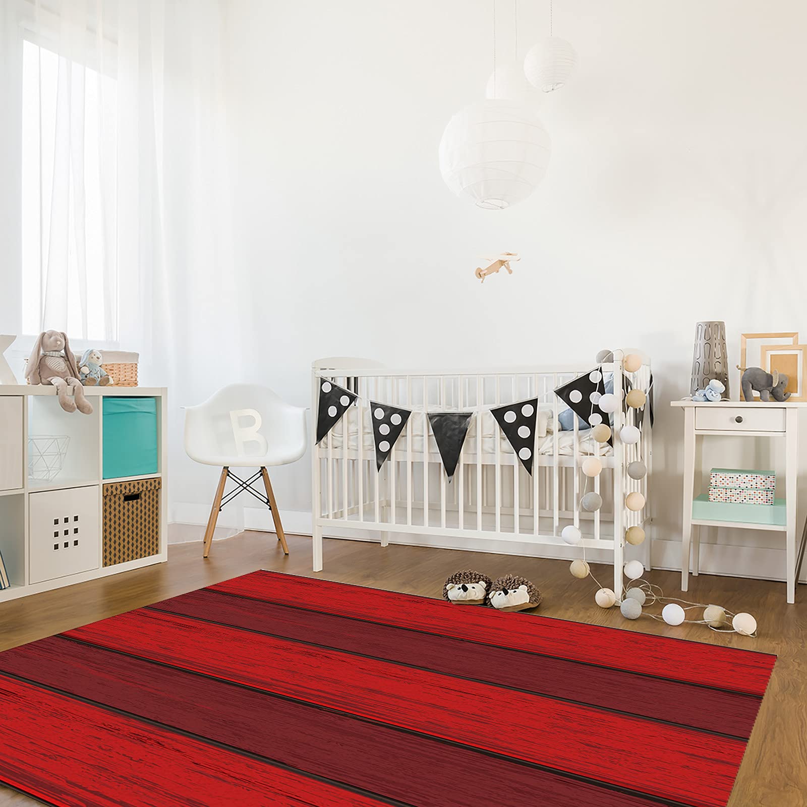 Rustic Red Barn Wood Area Rug 2'7