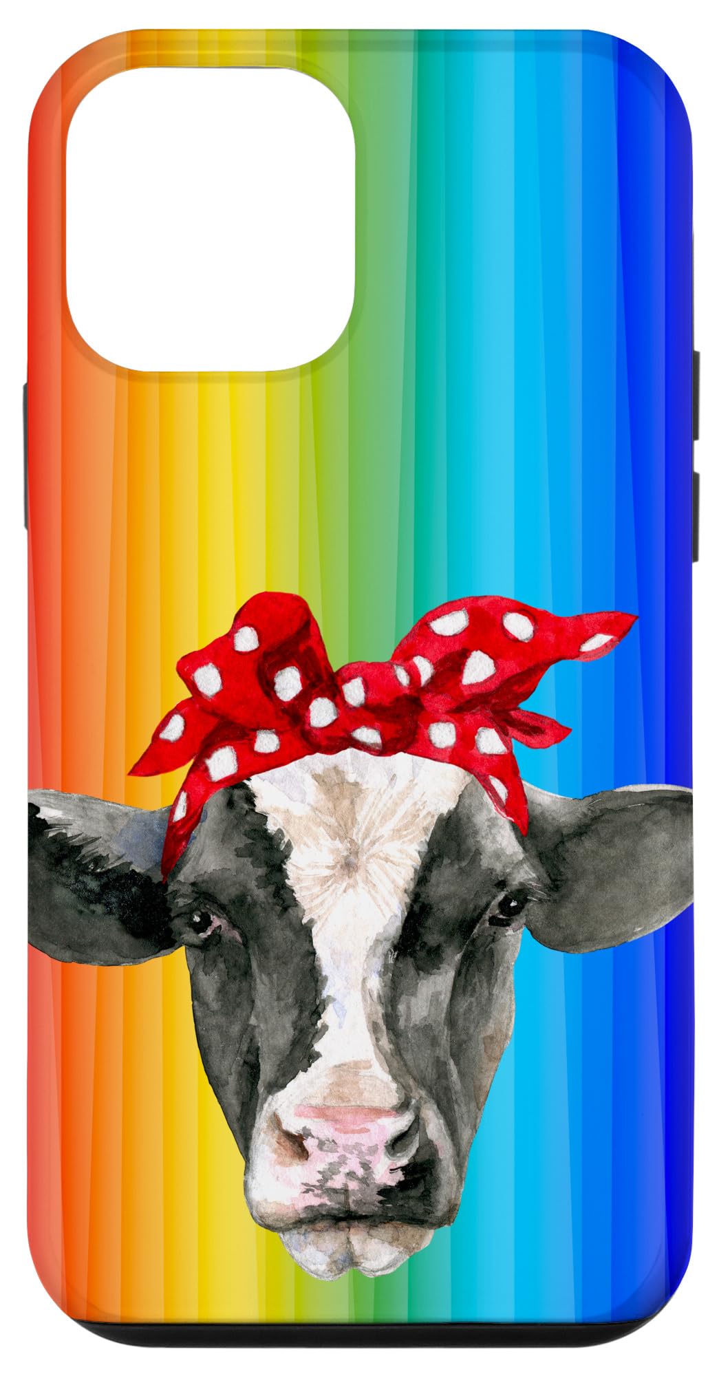 iPhone 12 Mini Case - Rainbow Gay Pride Flag Design with Red Polka Dot Bandana | Stylish Protective Cover for LGBTQ+ Support | Perfect for Pride Events, Daily Use & Gift Giving