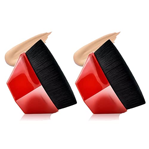 Premium Flat Top Kabuki Foundation Brush Set - 2pcs Soft Synthetic Makeup Brushes for Flawless Liquid & Powder Foundation Application - Perfect for Professional Makeup Artists & Everyday Beauty Routine