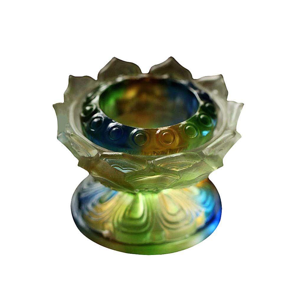 Elegant Crystal Glass Lotus Candle Holder - Zen Buddhist Altar Decor, Romantic Wedding Centerpiece & Christmas Gift for Home, Windowsill, Party Lighting