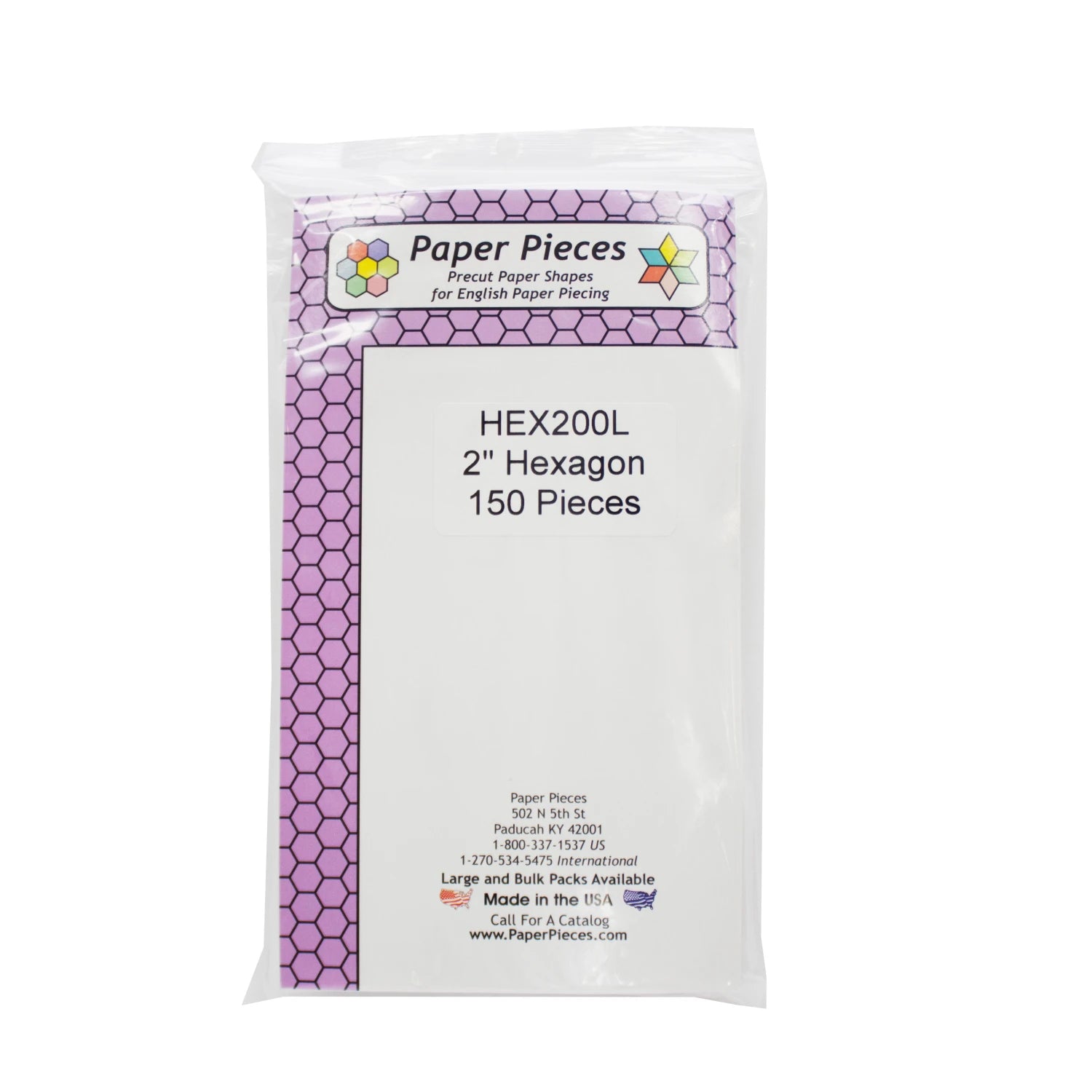 150-Piece Hexagon Paper Shapes Pack for Quilting, Scrapbooking, and DIY Crafts - Perfect for Patchwork, Card Making, and Home Decor Projects