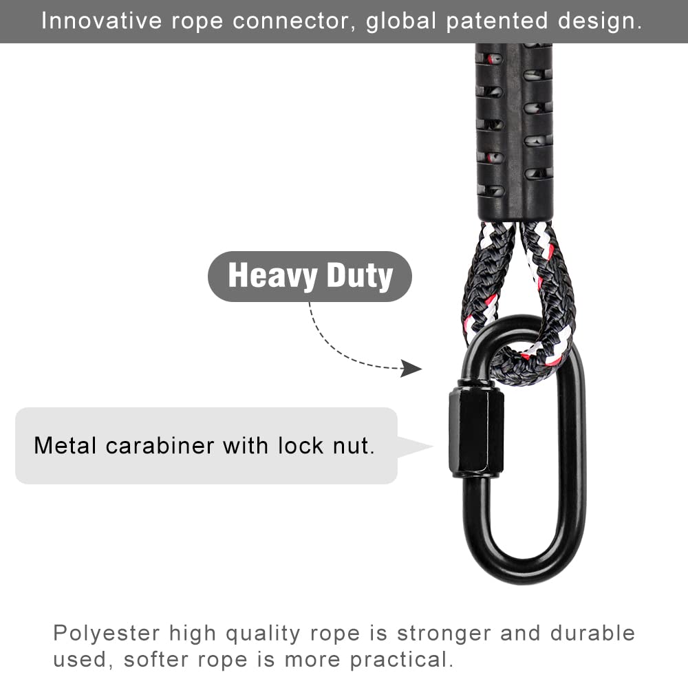 BeneLabel Heavy Duty Tree Swing Rope - 2500 LB Capacity Hammock Hanging Straps for Outdoor Playground, Backyard & Garden Swings (10 ft, Black) - Perfect for Kids Play Sets, Tree Houses & Relaxing Hammocks