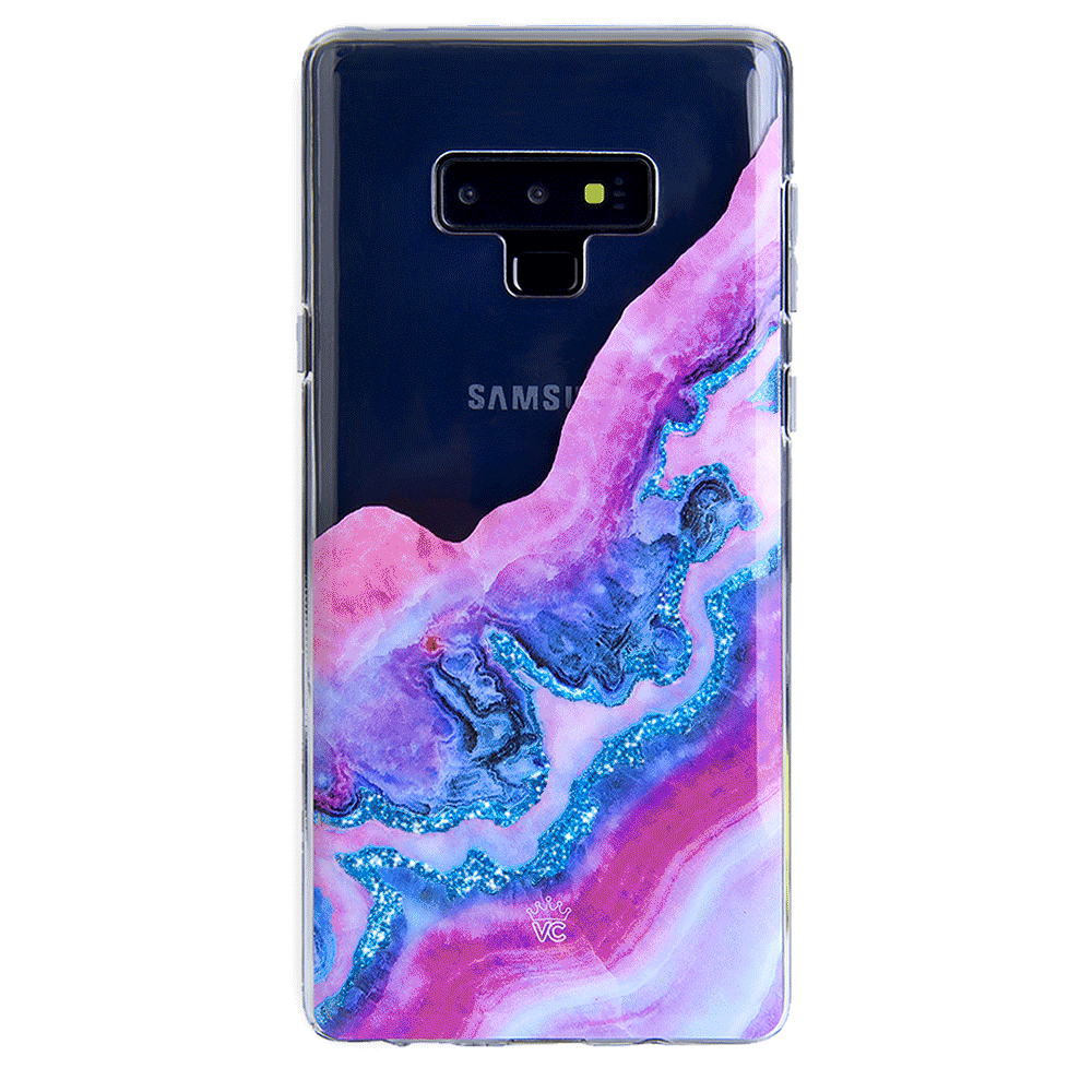 Sparkling Geode Glitter Clear Phone Case for Samsung Galaxy S21/S20/Note 20 - Shatterproof Protective Cover with Crystal Design for Everyday Style & Protection