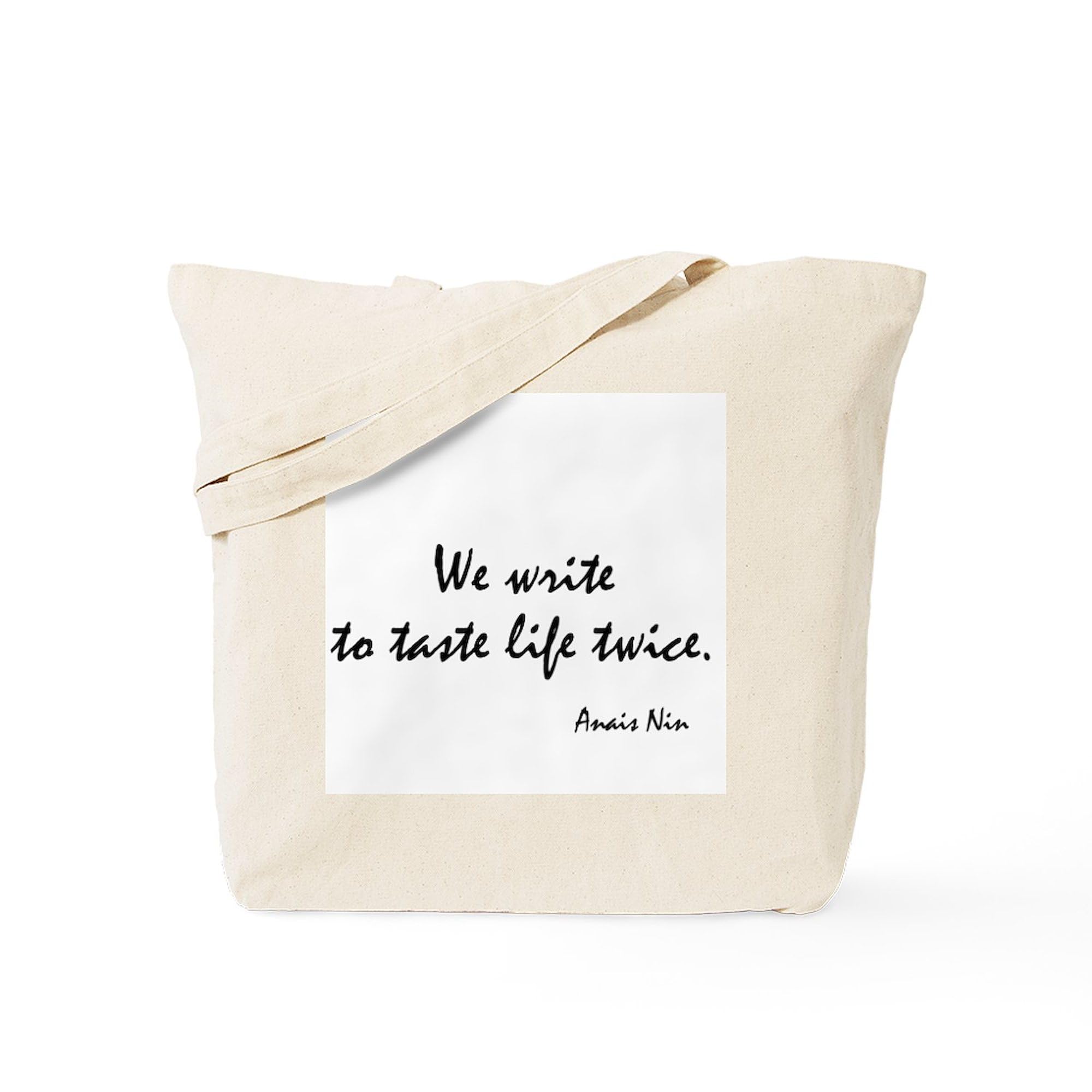 Anais Nin Quote Tote Bag - Natural Canvas Reusable Shopping Bag for Women - Eco-Friendly Grocery Tote for Book Lovers & Writers - Perfect for Library, Coffee Shops & Daily Errands