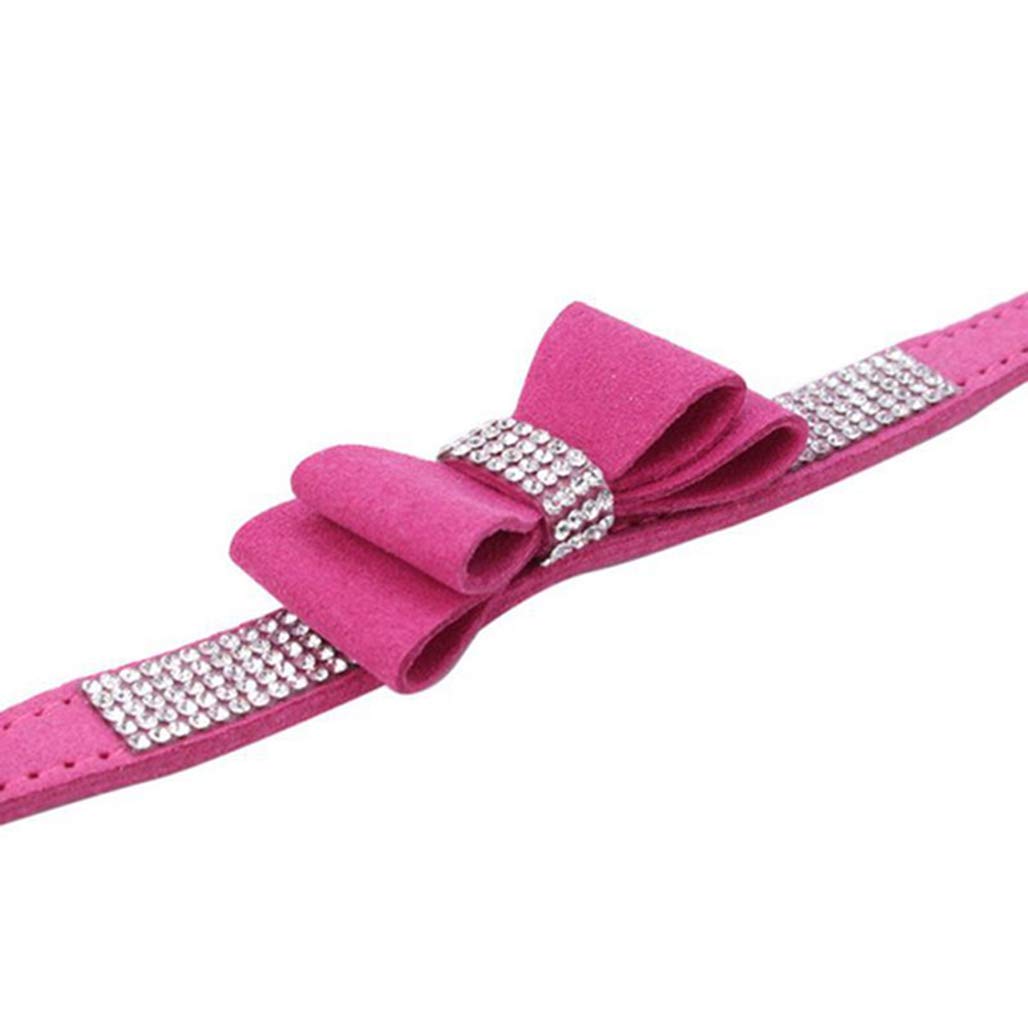 Sparkling Rhinestone Dog Collar - Soft Suede Leather Pet Collar with Crystal Diamonds for Small Dogs & Cats | Elegant & Dazzling Accessory for Parties, Weddings & Special Occasions