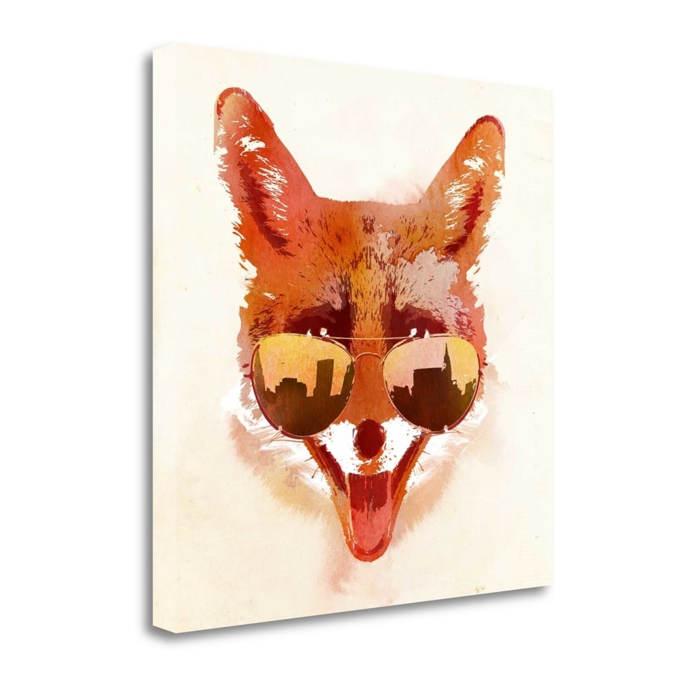 Big Town Fox by Robert Farkas - Premium Giclee Art Print on Gallery Wrapped Canvas, Ready to Hang Wall Decor for Living Room, Bedroom or Office