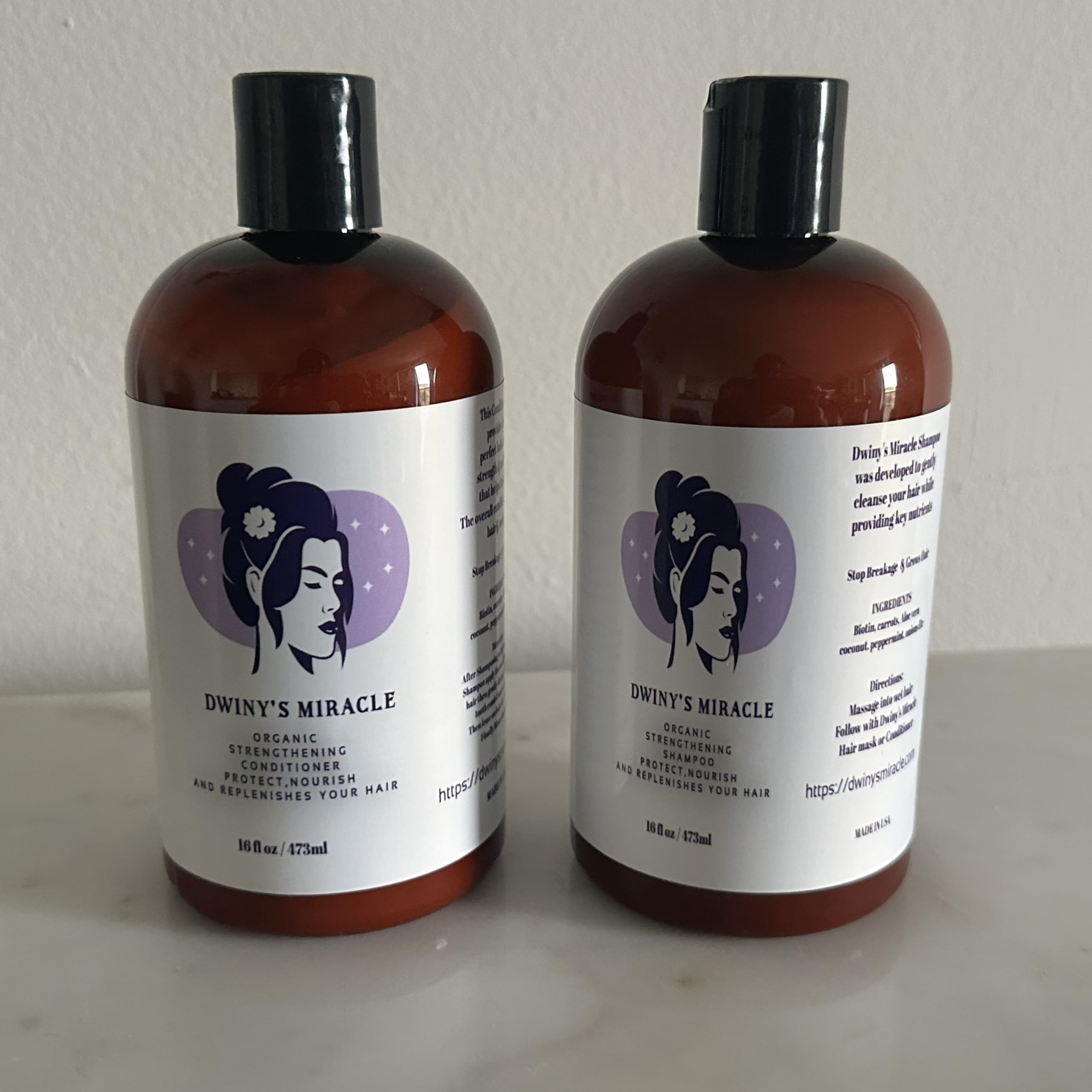 Dwiny's Miracle Nourishing Shampoo & Strengthening Conditioner Set - 8.25 Fl Oz (2 Pack) - Beige - For Dry, Damaged Hair Repair & Scalp Care - Perfect for Home & Salon Use