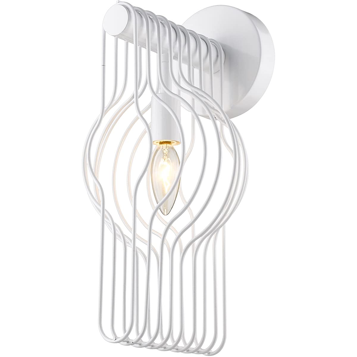 Z-Lite 801-1S-WH Single Light Wall Sconce in White - Modern Indoor Lighting Fixture for Bedroom, Hallway & Living Room Decor