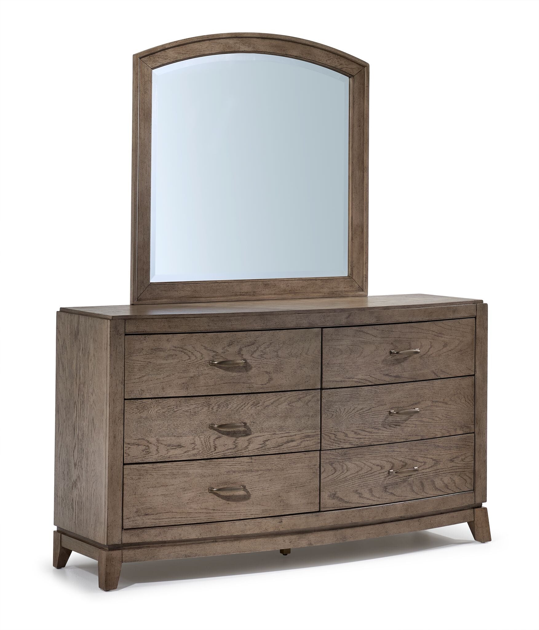 Camelot 6-Drawer Dresser in Burnished Beige - Modern Bedroom Storage Solution for Clothes, Linens & Accessories