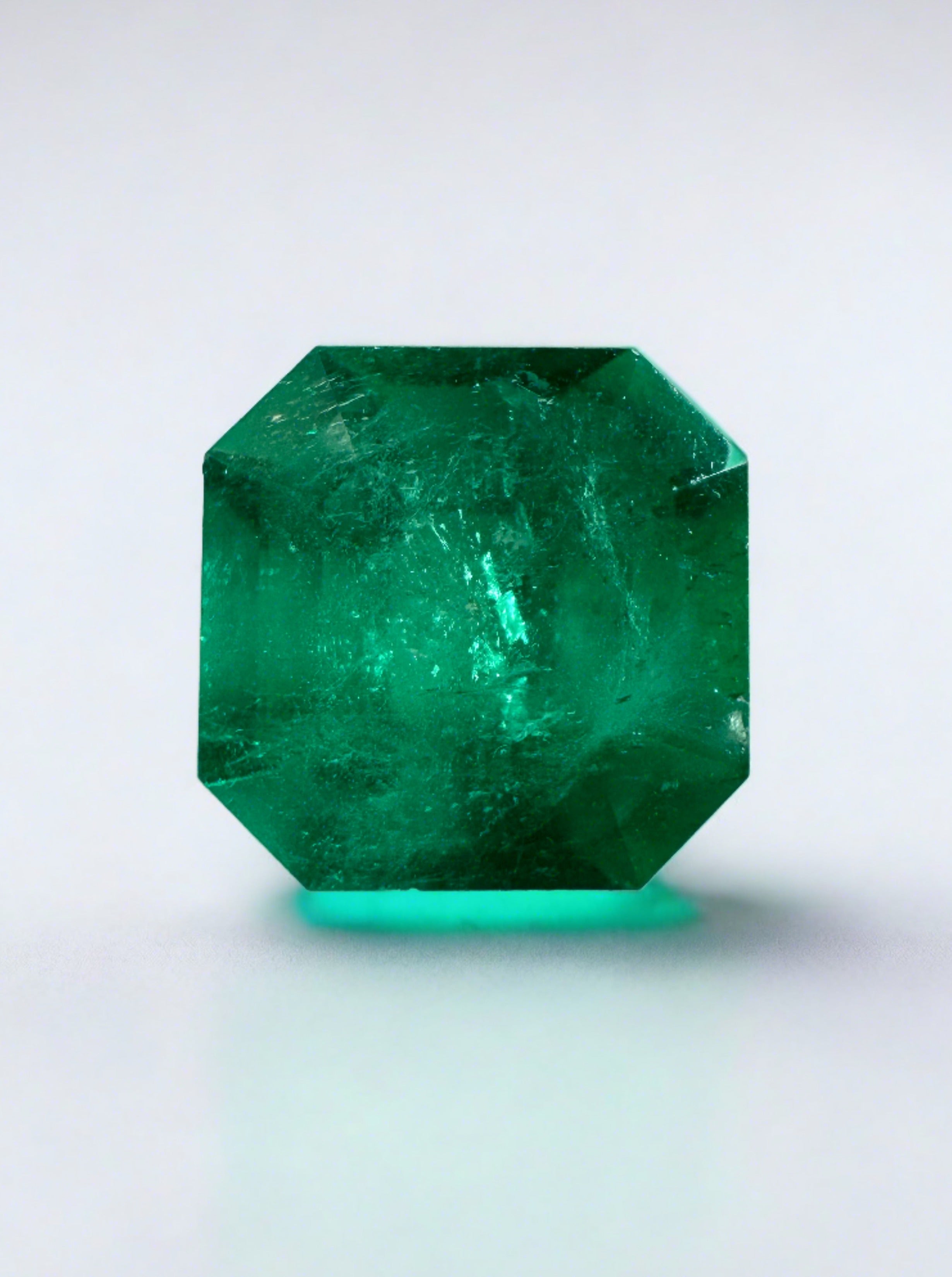 2.55 Carat Natural Muzo Green Colombian Loose Emerald - Asscher Cut for Jewelry Making & Engagement Rings