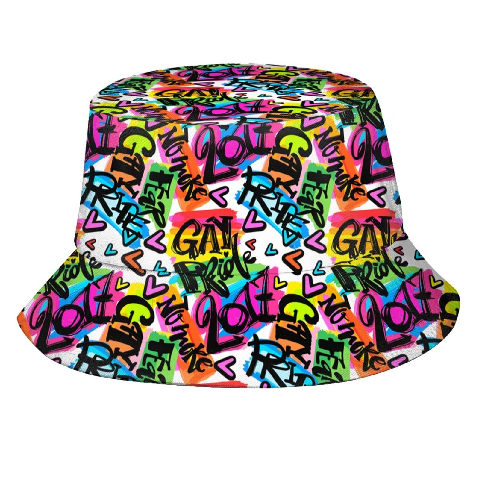 Rainbow LGBT Bucket Hat - Gay Pride Sun Hat for Women & Men - Packable Outdoor Fisherman Cap - Perfect for Pride Parades, Beach Days & Summer Festivals