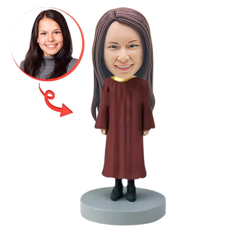 Custom Female Graduate Bobblehead - Personalized Graduation Gift for Her - Unique College & University Keepsake - Perfect for Graduation Parties, Office Decor & Celebration Gifts