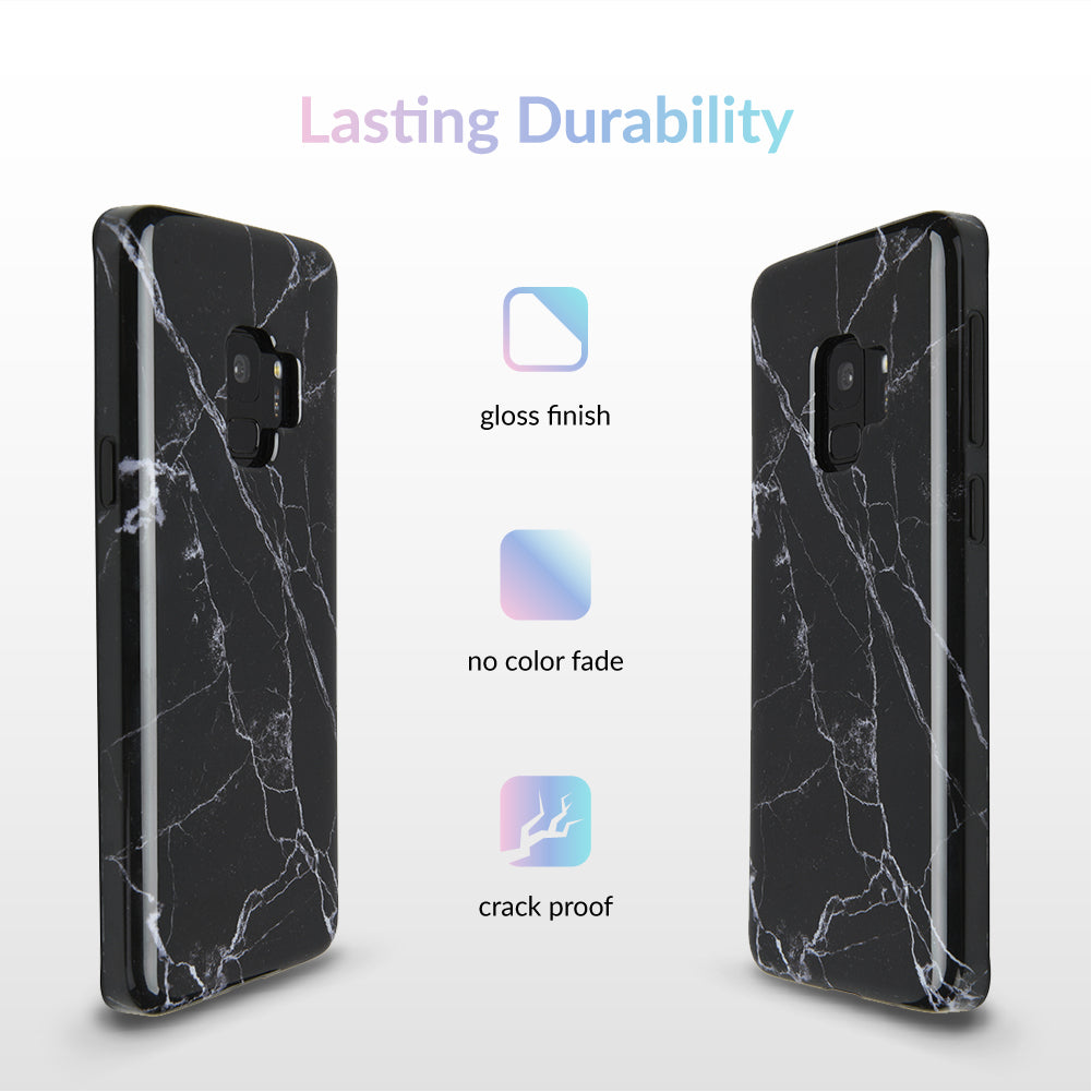 Samsung Galaxy Phone Case - Premium Black Marble Design | Slim Protective Cover for Samsung S21/S20/S10/S9 | Stylish & Durable for Everyday Use