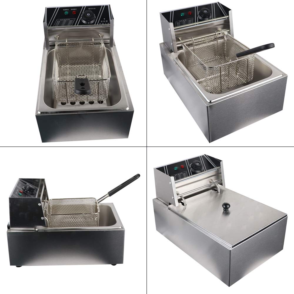6L Electric Deep Fryer - Stainless Steel Commercial Countertop Fryer for Chicken, French Fries & More | Perfect for Restaurants, Food Trucks & Home Kitchens