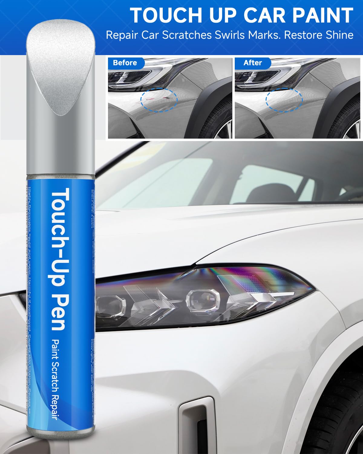 Toyota Touch Up Paint - 040 Super White/Ice Cap Exact Match for Car Scratch Repair | Perfect for Small Chips, Scratches & Dings on Doors, Bumpers & Hoods