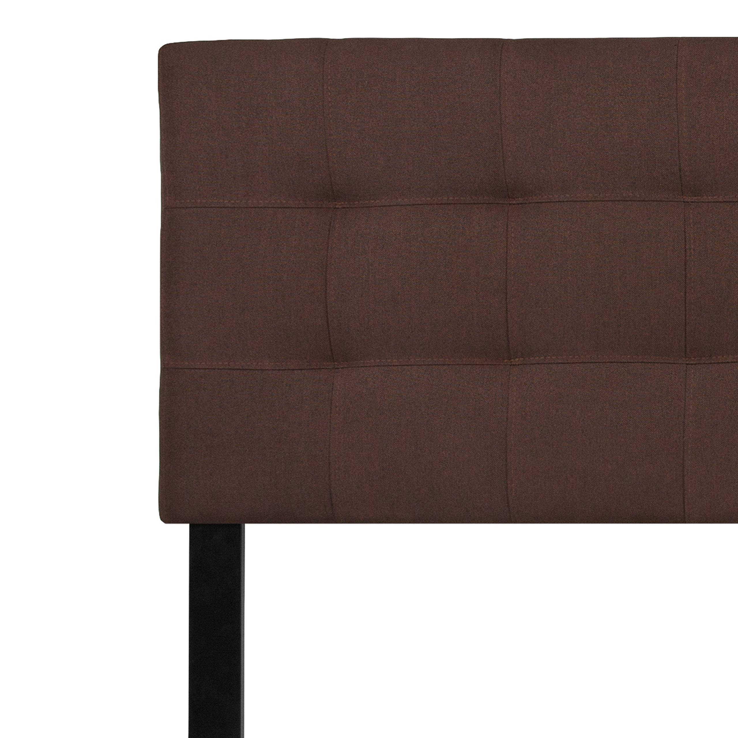 Flash Furniture Bedford Tufted Upholstered King Size Headboard - Dark Brown Fabric Upholstery - Perfect for Master Bedroom Decor & Luxury Bed Frame Enhancement
