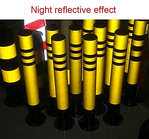 2 Pack Heavy Duty Metal Parking Bollards with Reflective Tape - 76x600mm Driveway Security Posts for Cars, Easy Installation - Ideal for Driveways, Parking Lots & Garages