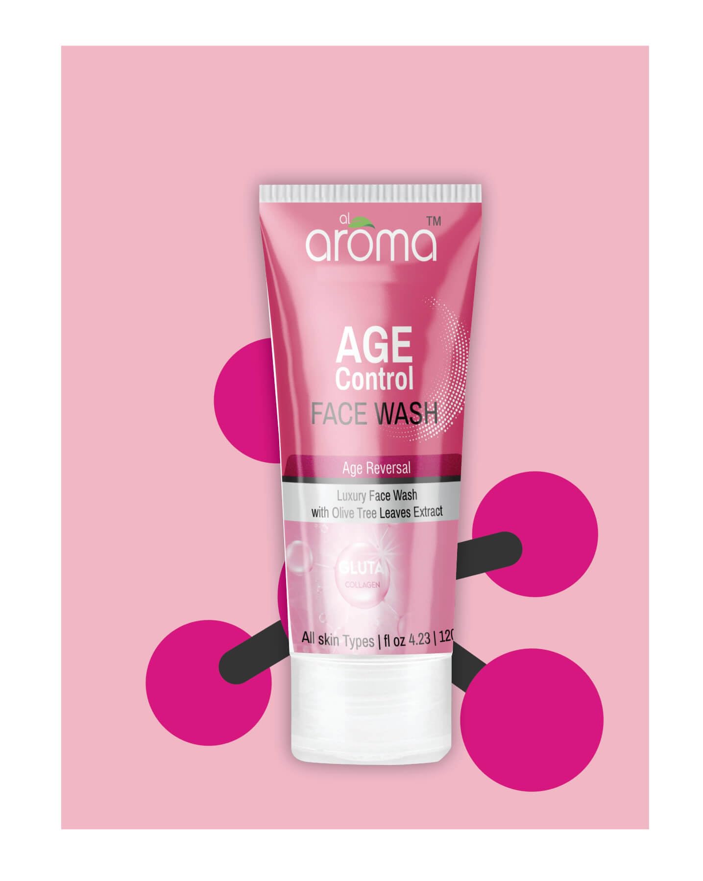 Alaroma Leafs Anti-Aging Face Wash with Olive Tree Leaf Extract - Gentle Cleanser for Wrinkles & Fine Lines - Suitable for All Skin Types - Perfect for Daily Skincare Routine & Nighttime Regimen