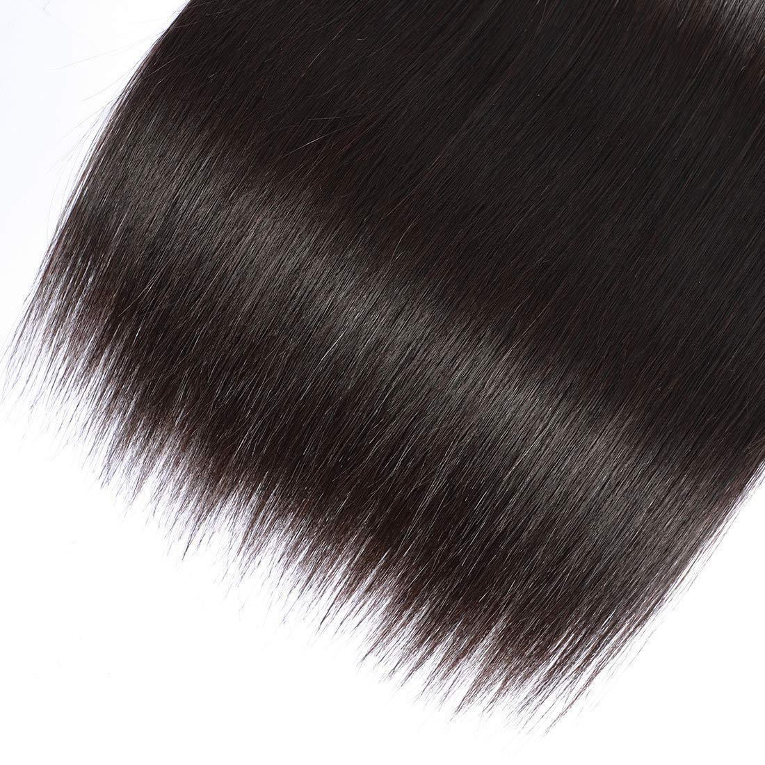 100% Brazilian Virgin Human Hair Bundles - Unprocessed Straight Weave Extensions in Natural Black (22