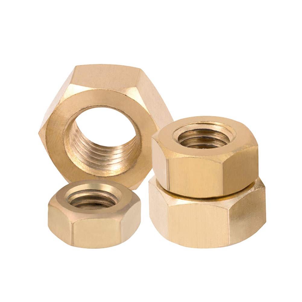 Hexagon Head Lock Nuts - Brass Metric Thread Fasteners M2.5 for Automotive, Machinery & DIY Projects | Durable Hardware Tools