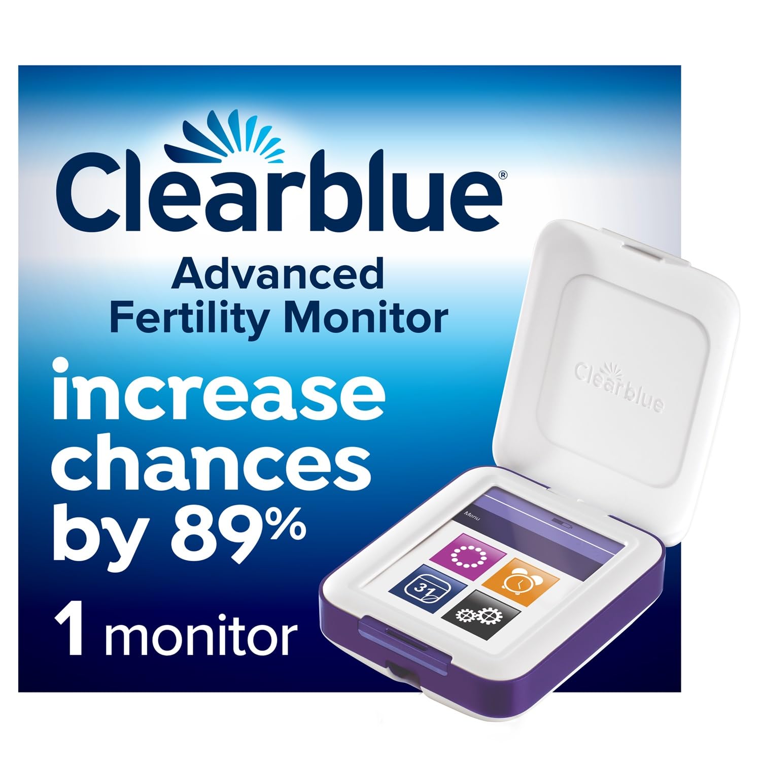 Clearblue Fertility Monitor Advanced - Digital Ovulation & Pregnancy Test Kit with Touch Screen, 89% More Accurate for Natural Conception (Test Sticks Sold Separately) | Perfect for Women Trying to Get Pregnant, Tracking Fertility Windows & Family Planning