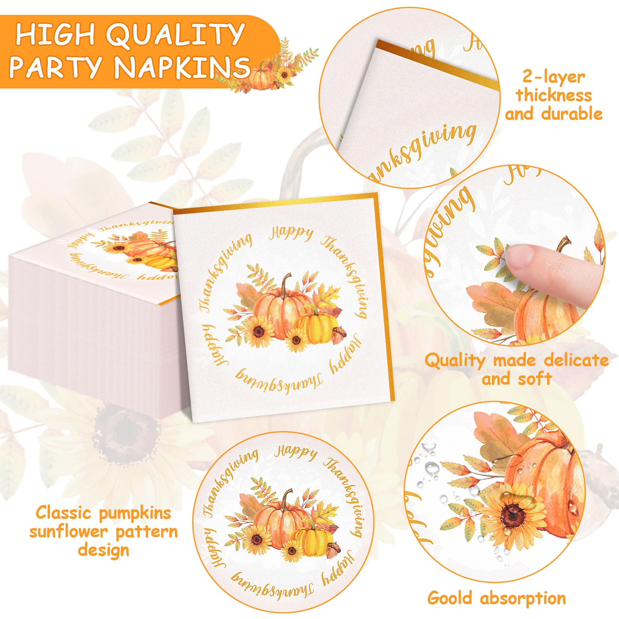 169PCS Thanksgiving Paper Plates & Napkins Set - Fall Harvest Dinner Party Supplies for Friendsgiving, Autumn Decorations | Perfect for Thanksgiving Feast, Holiday Gatherings & Seasonal Home Decor