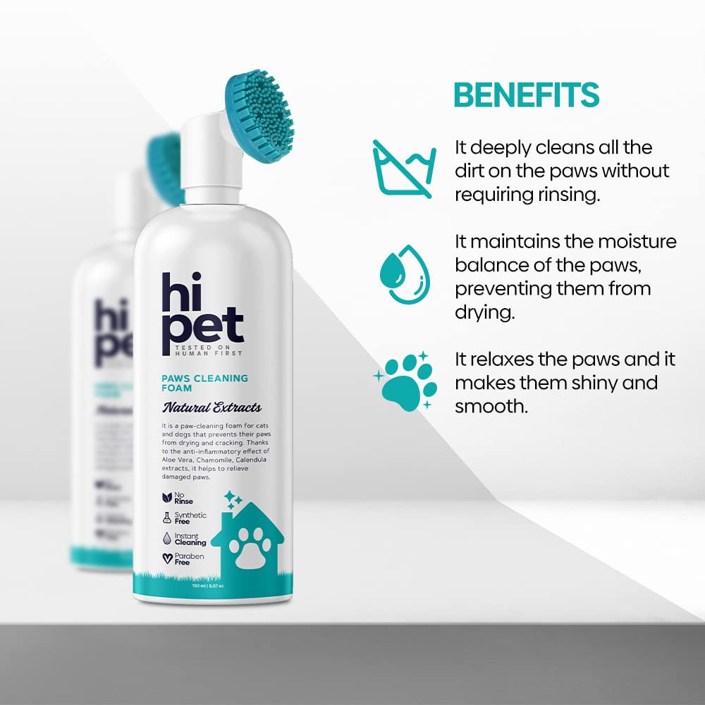 Pet Paw Cleaner Foam with Built-in Scrubber Brush - Dog & Cat Paw Washer & Moisturizer - Easy-to-Use Bottle Design for Clean Paws After Walks (2-Pack) - Perfect for Outdoor Adventures, Muddy Trails & Indoor Cleaning