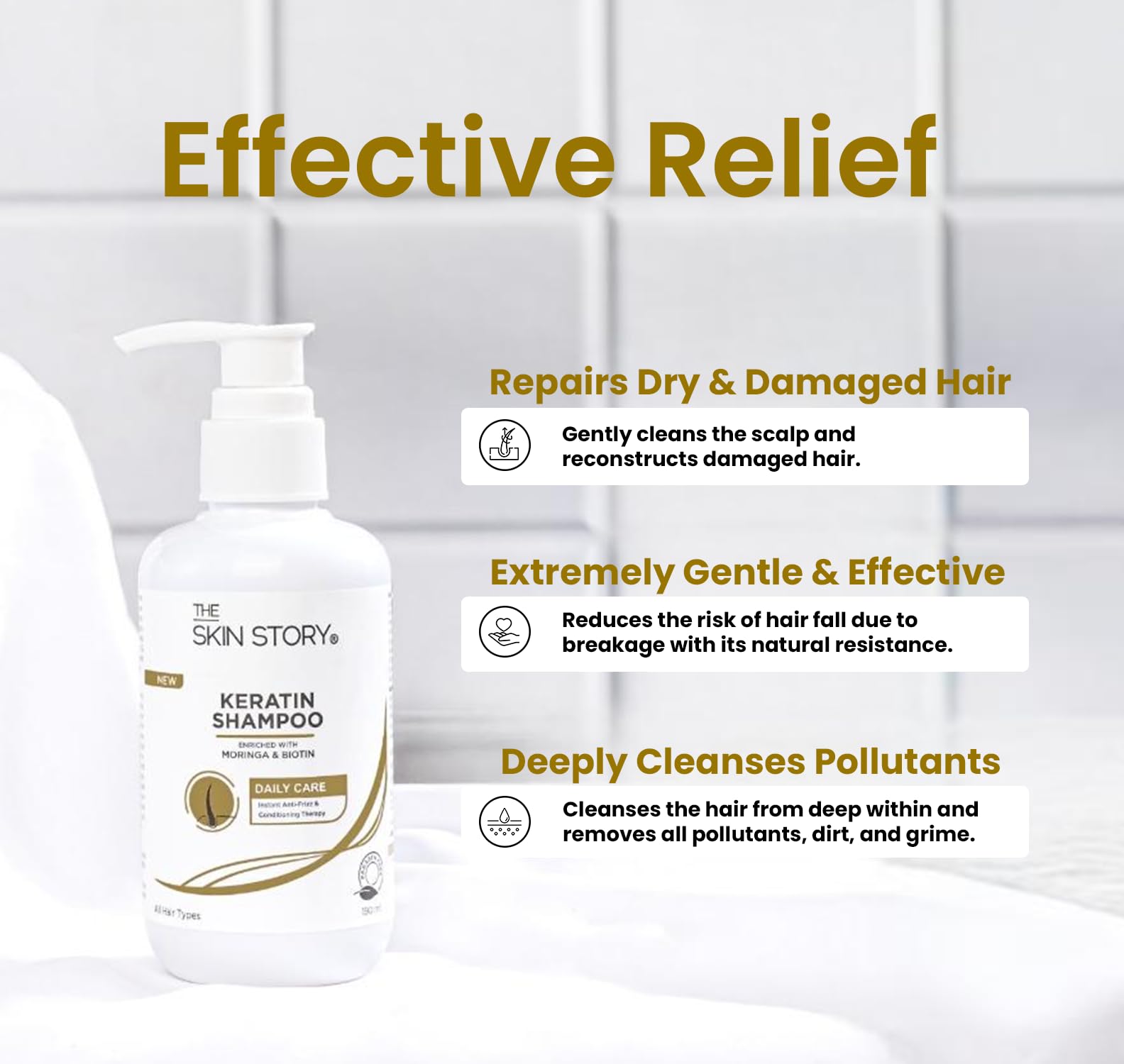 Keratin Shampoo for Normal to Dry Hair - Deep Cleansing & Frizz Control with Argan Oil, Macadamia Oil & Biotin - Paraben-Free Nourishing Shampoo for Women & Men (190ml) - Perfect for Daily Hair Care & Smoothing Treatments