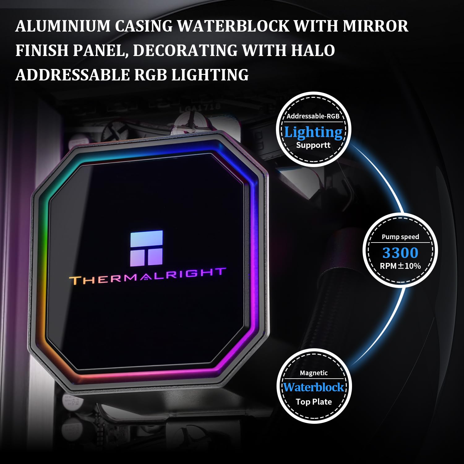 Thermalright Frozen Prism 360 Black AIO Liquid CPU Cooler - 3x120mm PWM High-Speed Fans (1850 RPM) - Compatible with AMD AM4/AM5 & Intel LGA1151/1200/2066/1700 - Perfect for Gaming PCs, Overclocking, and High-Performance Workstations