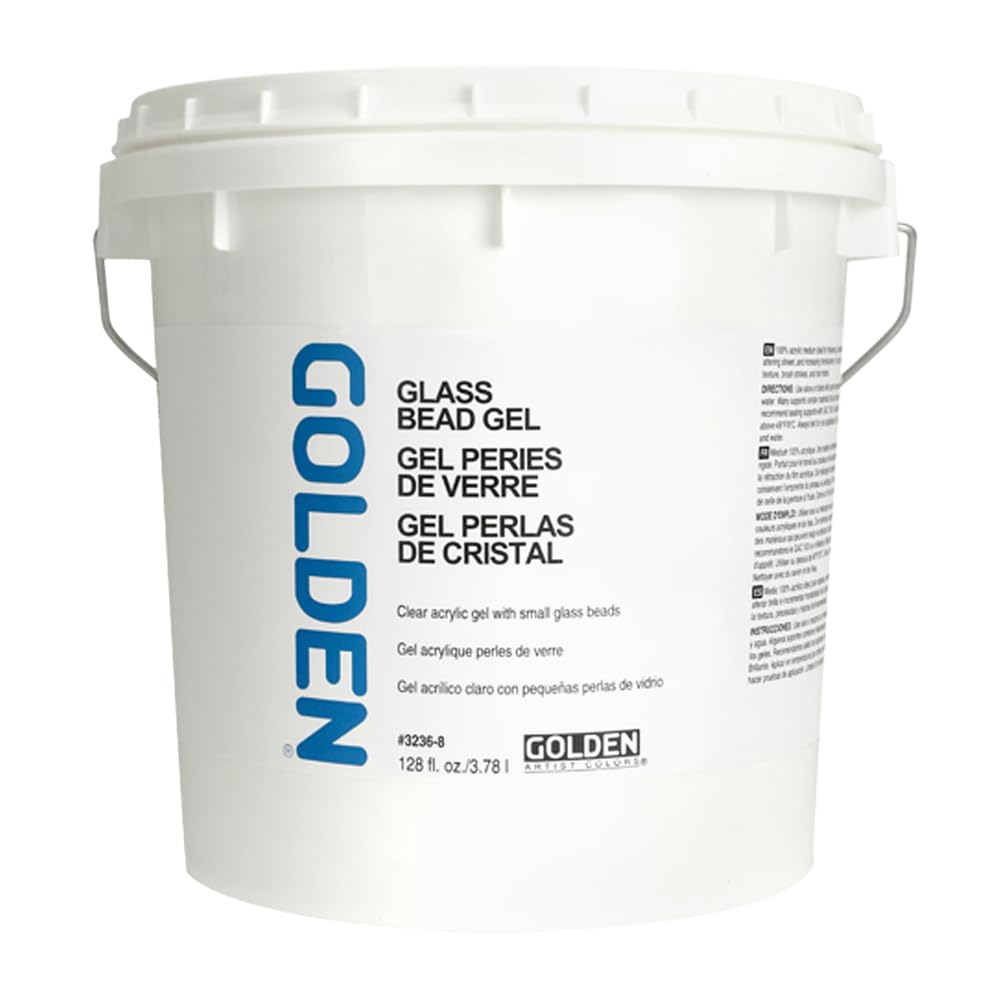 GOLDEN Professional Acrylic Gel Medium - 128 fl oz Glass Bead Gel for Artists, Transparent Texture for Painting, DIY Crafts & Nail Art - Premium Art Supplies for Canvas, Mixed Media & Decorative Projects
