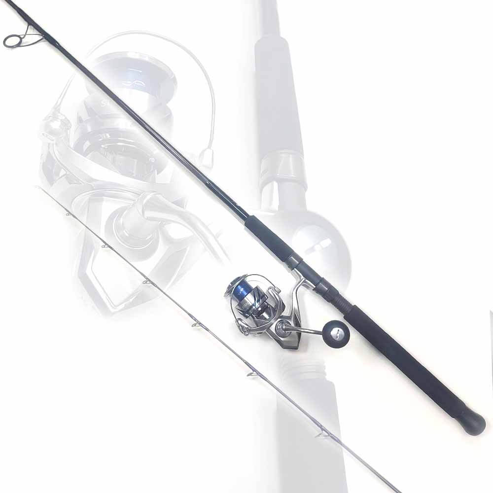 Shimano Stradic 5000FM Spinning Reel & Capt. Harry's CHS715G Fishing Rod Combo - Saltwater & Freshwater Fishing Gear for Surf, Pier, and Boat Angling