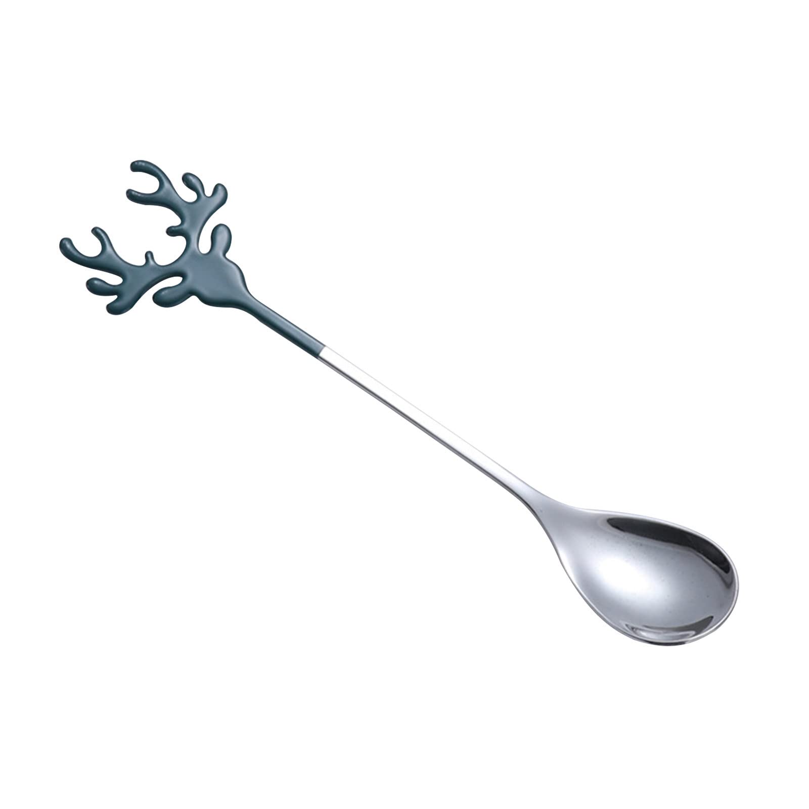 Christmas Stainless Steel Elk Coffee Spoon - Elegant Merry Christmas Ornaments for Tea, Soup & Desserts - Perfect for Holiday Parties, Gifts & Festive Table Settings