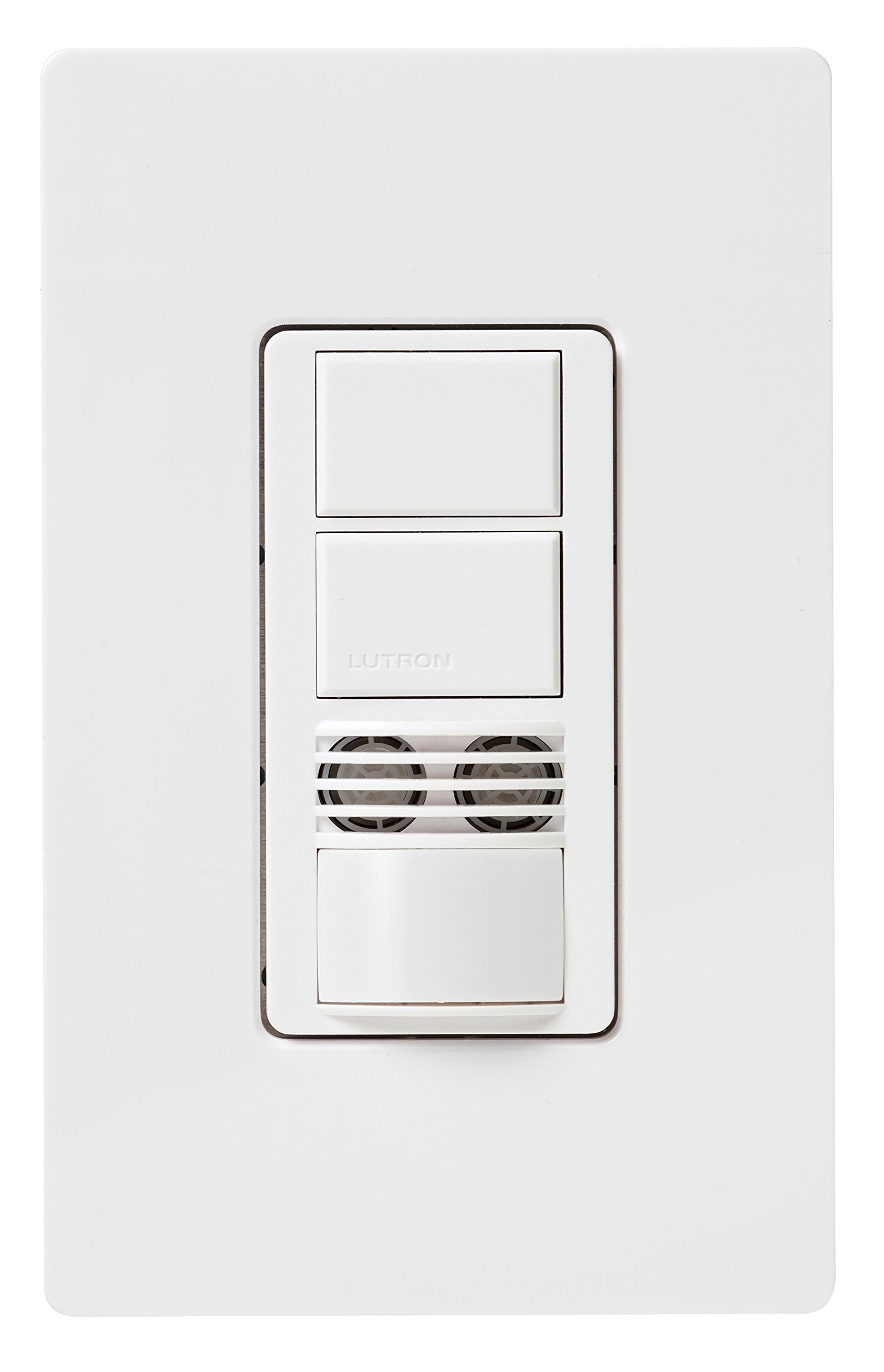 Lutron Maestro MS-B202-WH White Dual Tech Occupancy Sensor Switch - 6 Amp, 3-Way/Multi-Location, Neutral Wire Required - Perfect for Home, Office & Commercial Lighting Automation