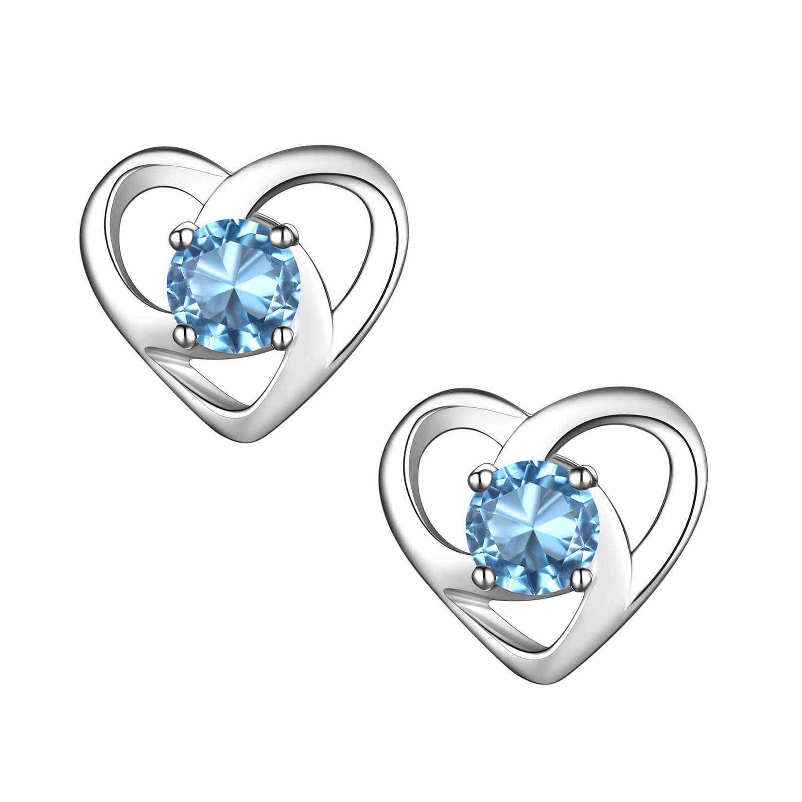 Suplight 925 Sterling Silver Dainty Celtic Knot & Claddagh Heart Earrings with Birthstone | Irish Celtic Jewelry for Women & Girls | Gift Box Included | Perfect for St. Patrick's Day, Weddings & Special Occasions