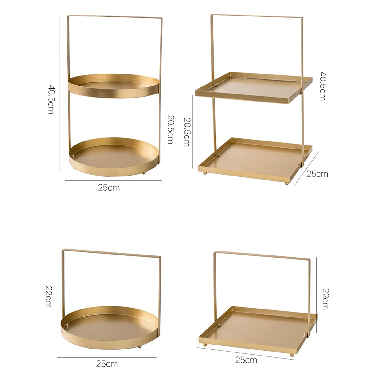 Gold Metal Makeup Organizer - Desktop Cosmetic Storage Box with Jewelry Tray for Dressing Table, Bathroom & Bedroom Organization - Perfect for Cosmetics, Jewelry, Keys & Small Accessories - Elegant Home Decor for Women's Vanity & Bathroom Countertop