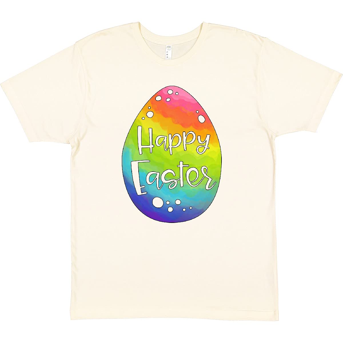 Inktastic Happy Easter Rainbow Easter Egg Graphic T-Shirt - Fun Easter Outfit for Kids & Adults