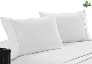 Premium 400 Thread Count Bamboo Cotton Twin Pack Pillowcases - Soft & Breathable White Bedding for Ultimate Comfort - Perfect for Home, Hotel, and Travel Use