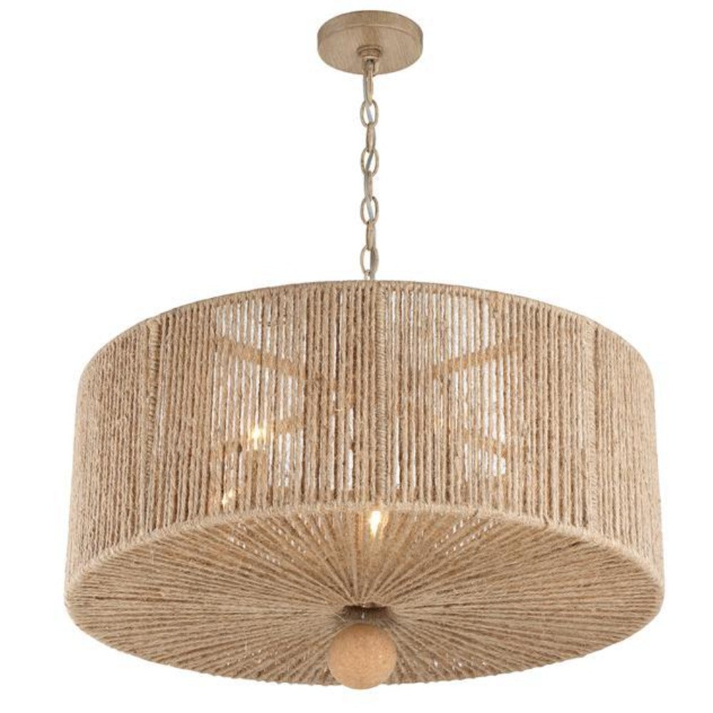 Ada Drum Pendant Light - Modern Handmade Rattan Woven Chandelier for Dining Room, Bedroom, Living Room & Boho Home Decor