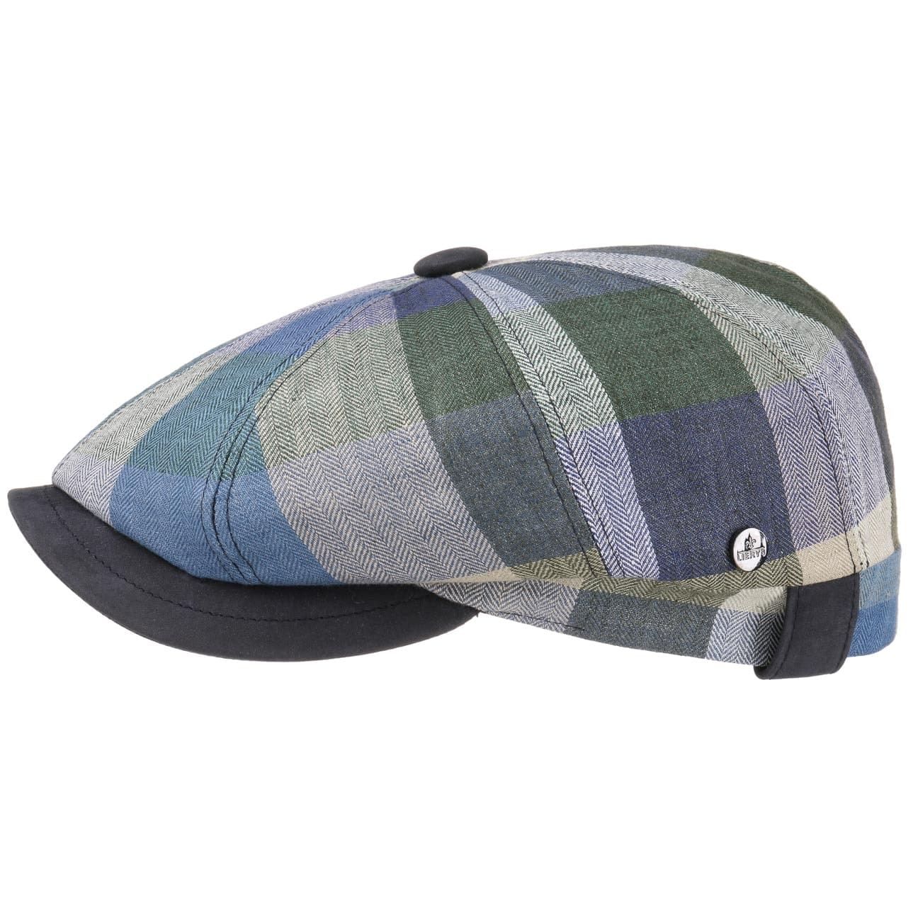 Lierys Men's Classic City Bic Leather Piping Flat Cap - Vintage Style Driver Hat for Casual Wear, Outdoor Activities & Travel Accessories